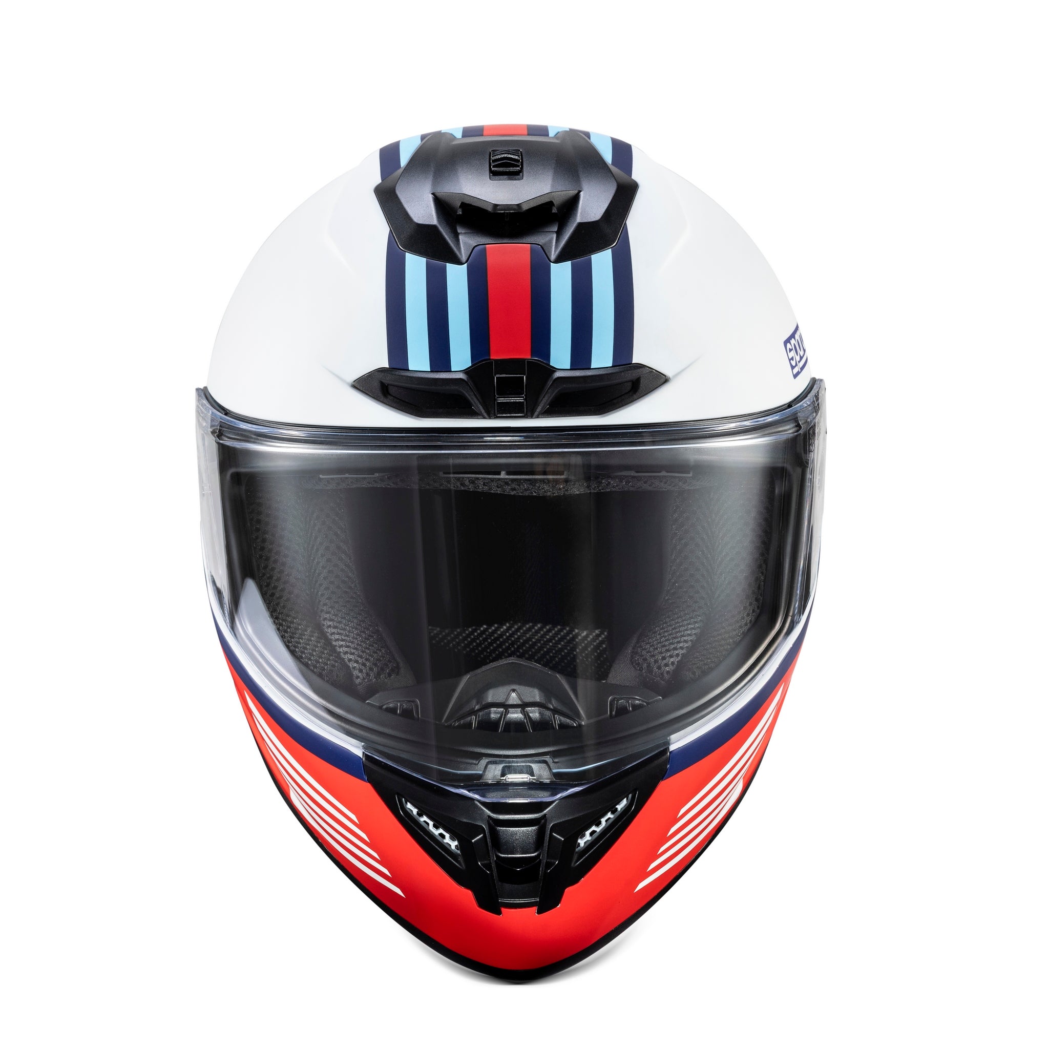 CASCA RACING SI KARTING SPARCO X-PRO MARTINI RACING EDITION, FARA OMOLOGARE FIA, FULL FACE, INTEGRALA, INCHISA, FARA SISTEM DE COMUNICARE, FARA CLEME HANS (ECE 22.06)