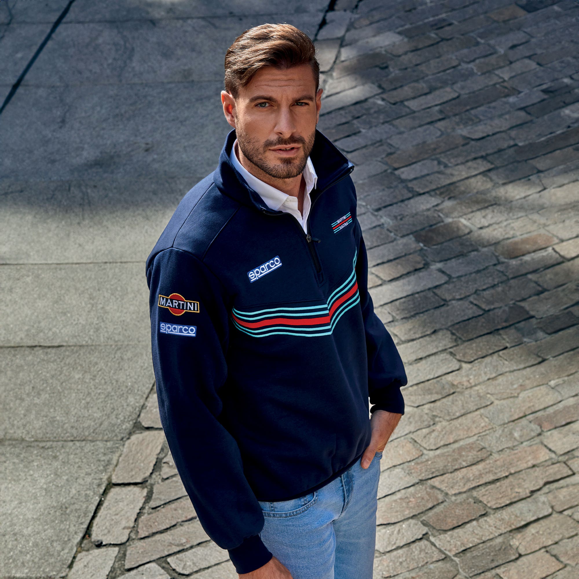 HANORAC SPARCO HALF ZIP SWEATSHIRT MARTINI RACING