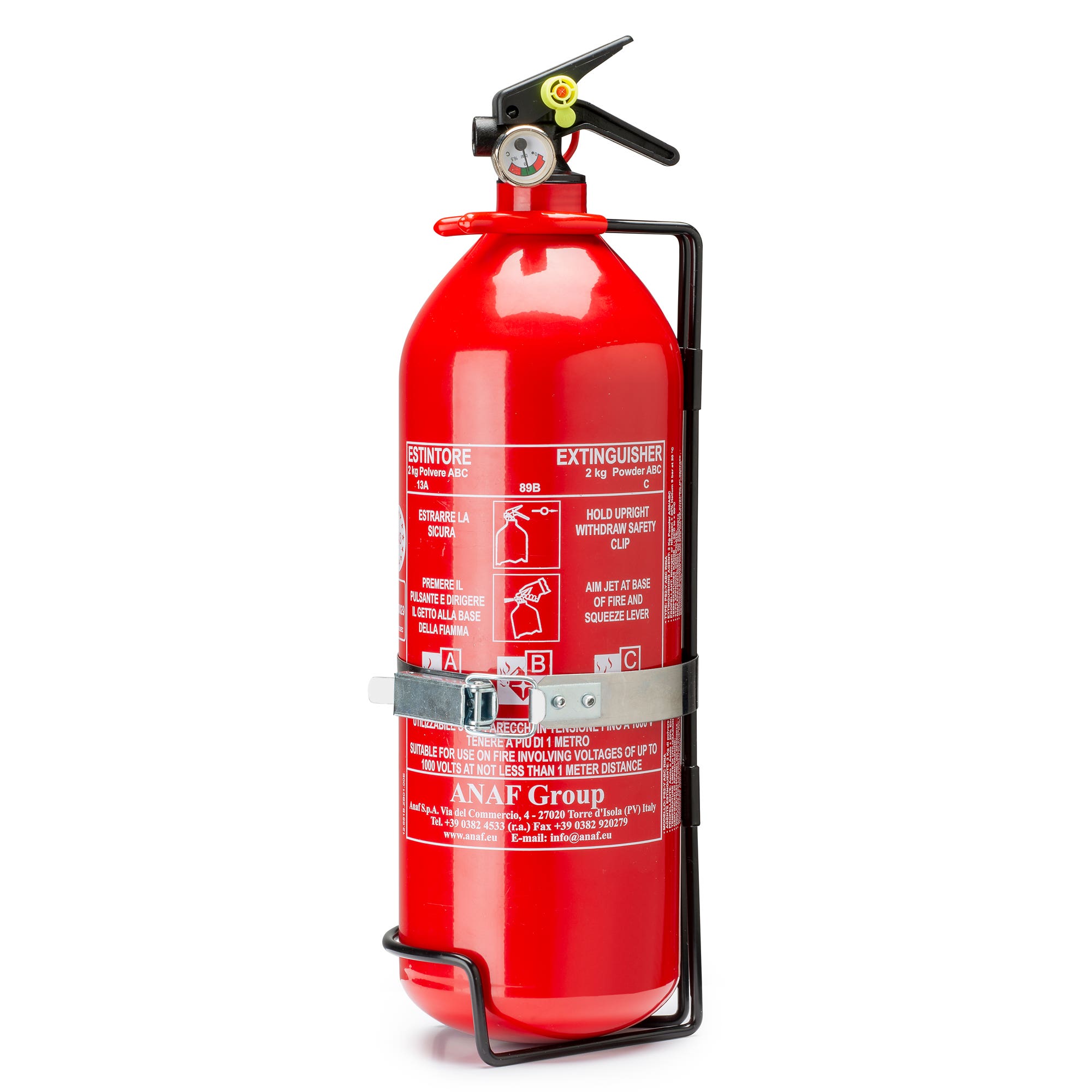 HAND-HELD FIRE EXTINGUISHER CE/EN3 2.0 LITERS POWDER PAINTED STEEL SP20B - Sparco Shop