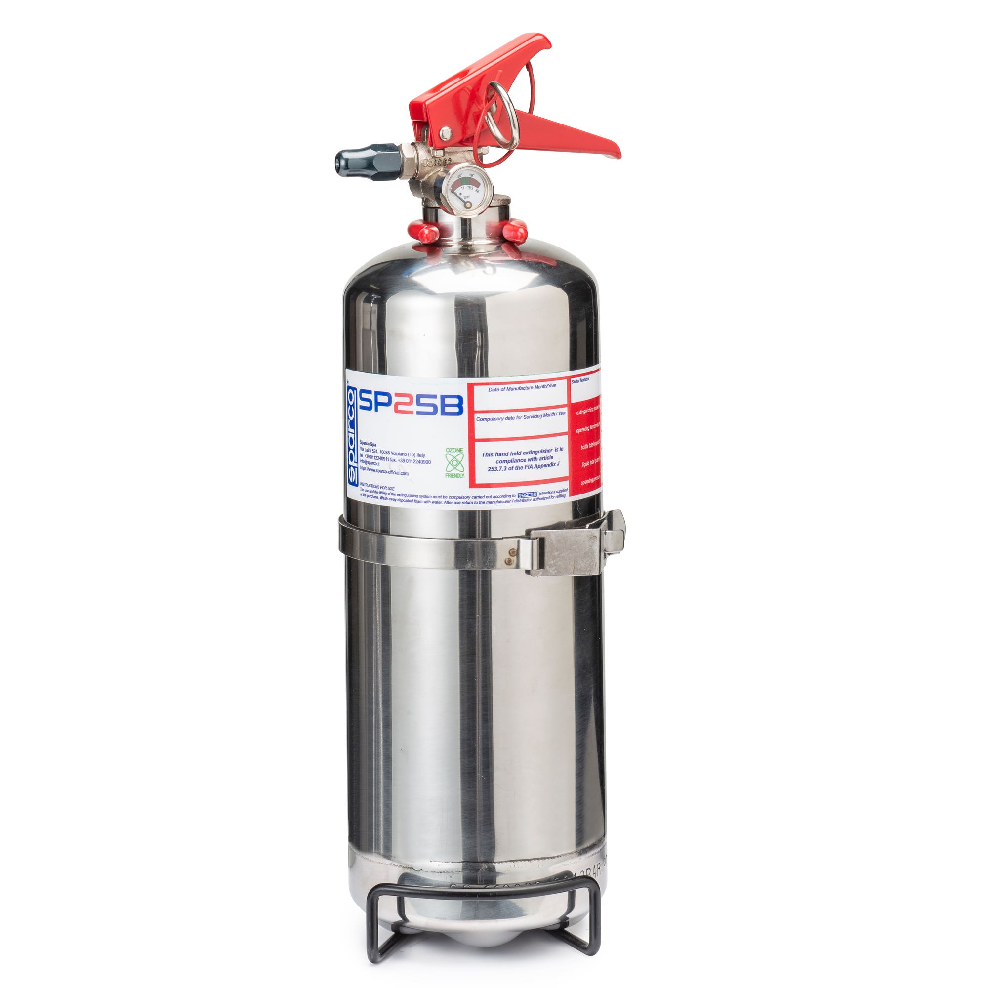 HAND-HELD FIRE EXTINGUISHER CE/EN3 2 STAINLESS STEEL NOVEC SP25B - Sparco Shop
