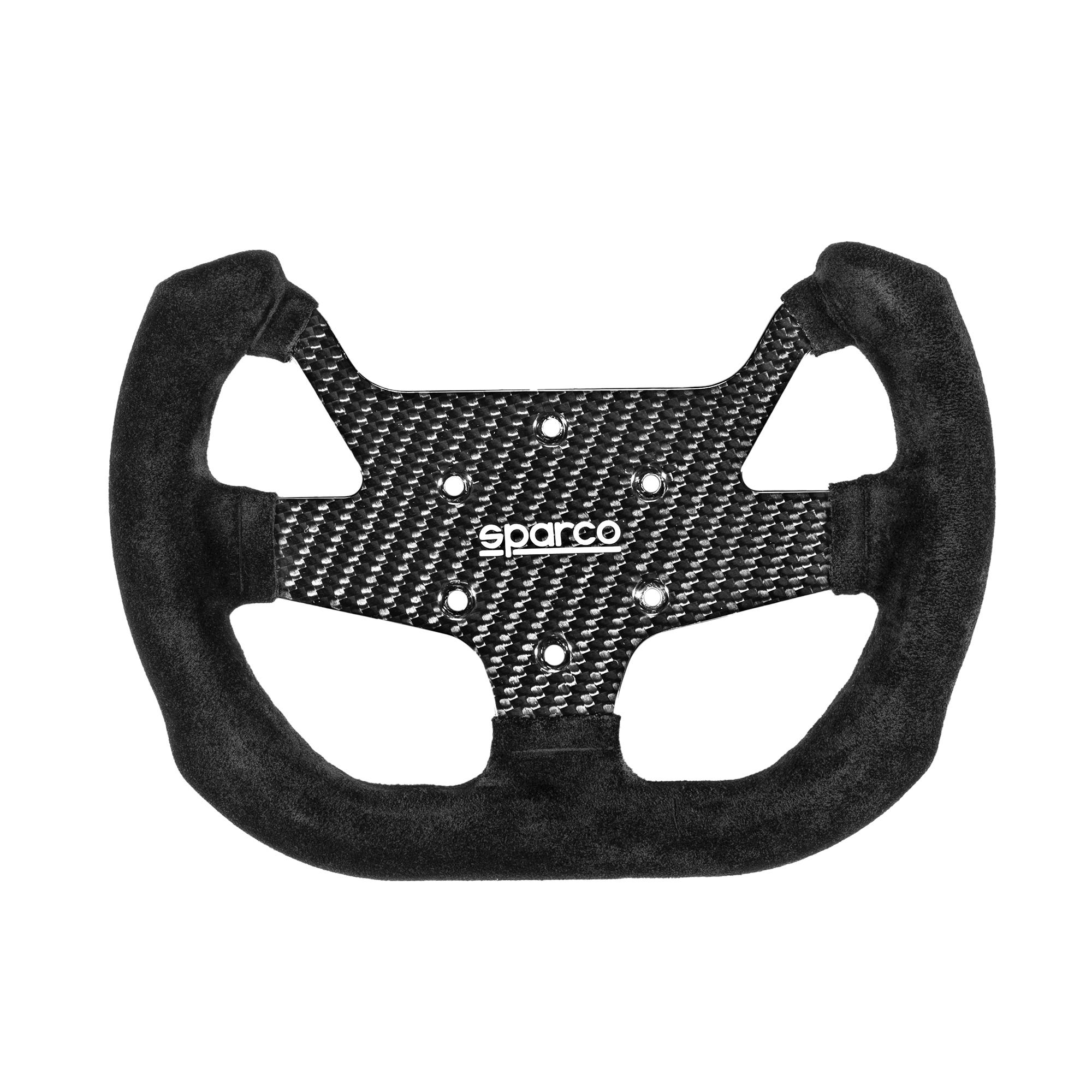 STEERING WHEEL F-10C 6 CARBON HOLES SUEDE BLACK - Sparco Shop