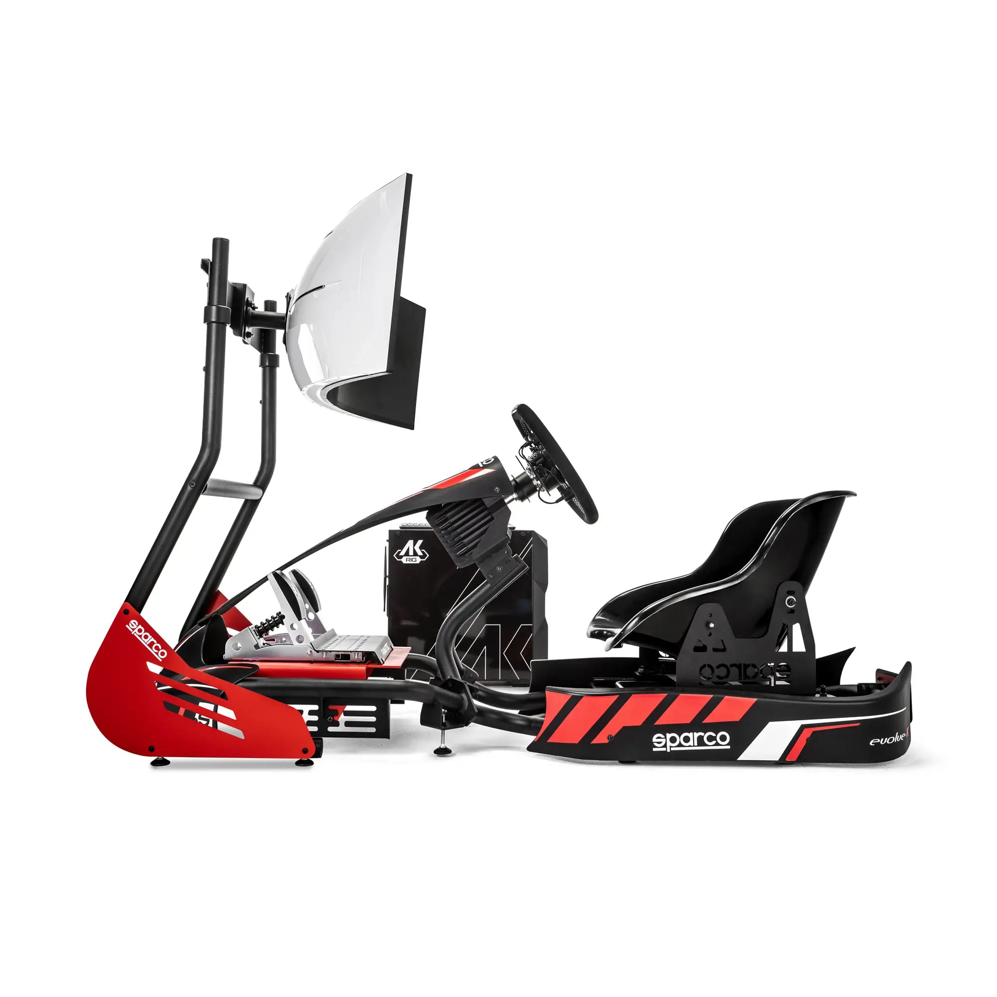 SIMULATOR SPARCO KART EVOLVE KART RIG II (SASIU KART, SCAUN, FANATEC SIM KIT PRO, VOLAN, PC, TASTATURA, SUPORT MONITOR, MONITOR)