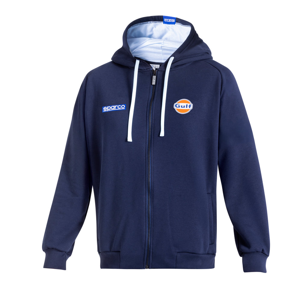 HANORAC SWEATSHIRT CU GLUGA SI FERMOAR SPARCO - GULF FULL ZIP