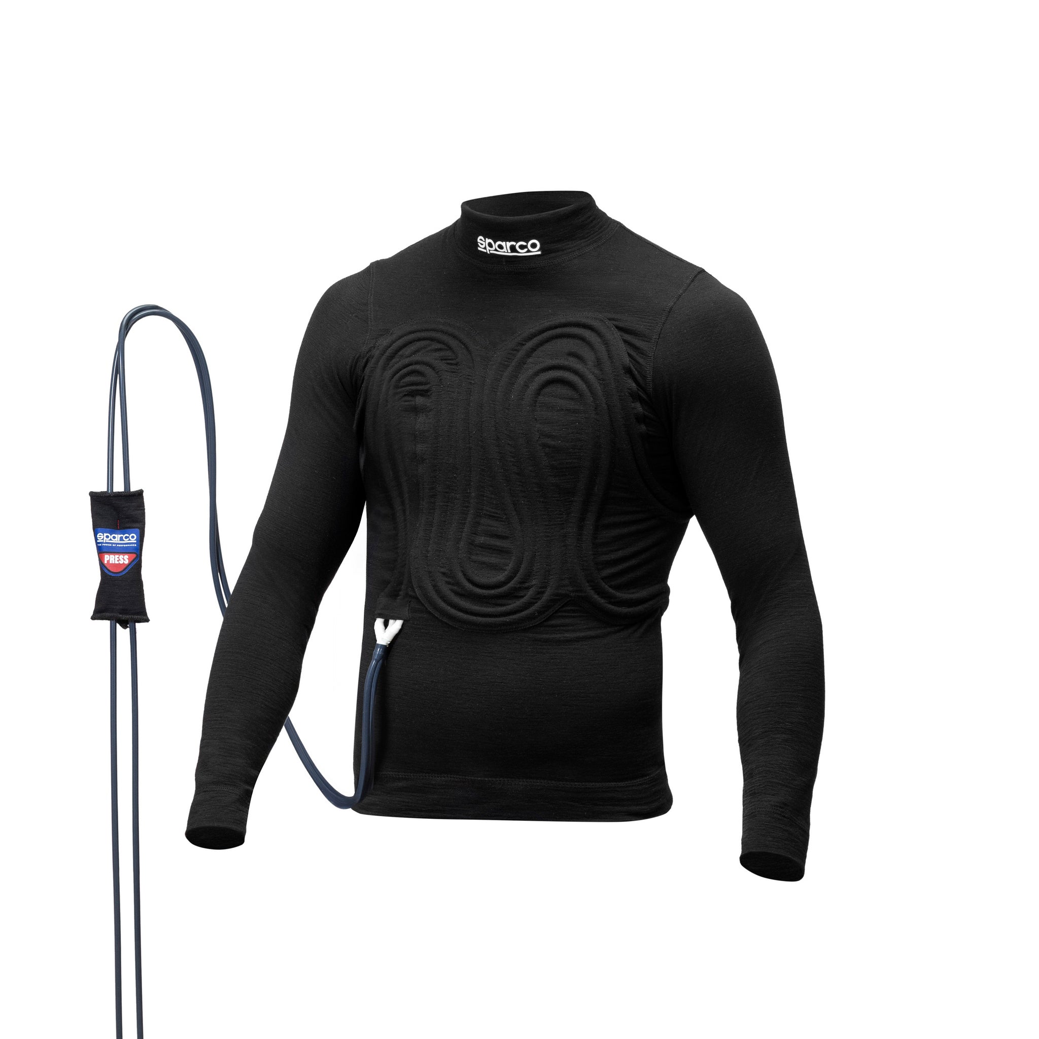 LENJERIE BLUZA NEAGRA SPARCO (R586), CU SISTEM DE RACIRE IN FATA (FIA 8856-2018 | SFI 3.2A/5)