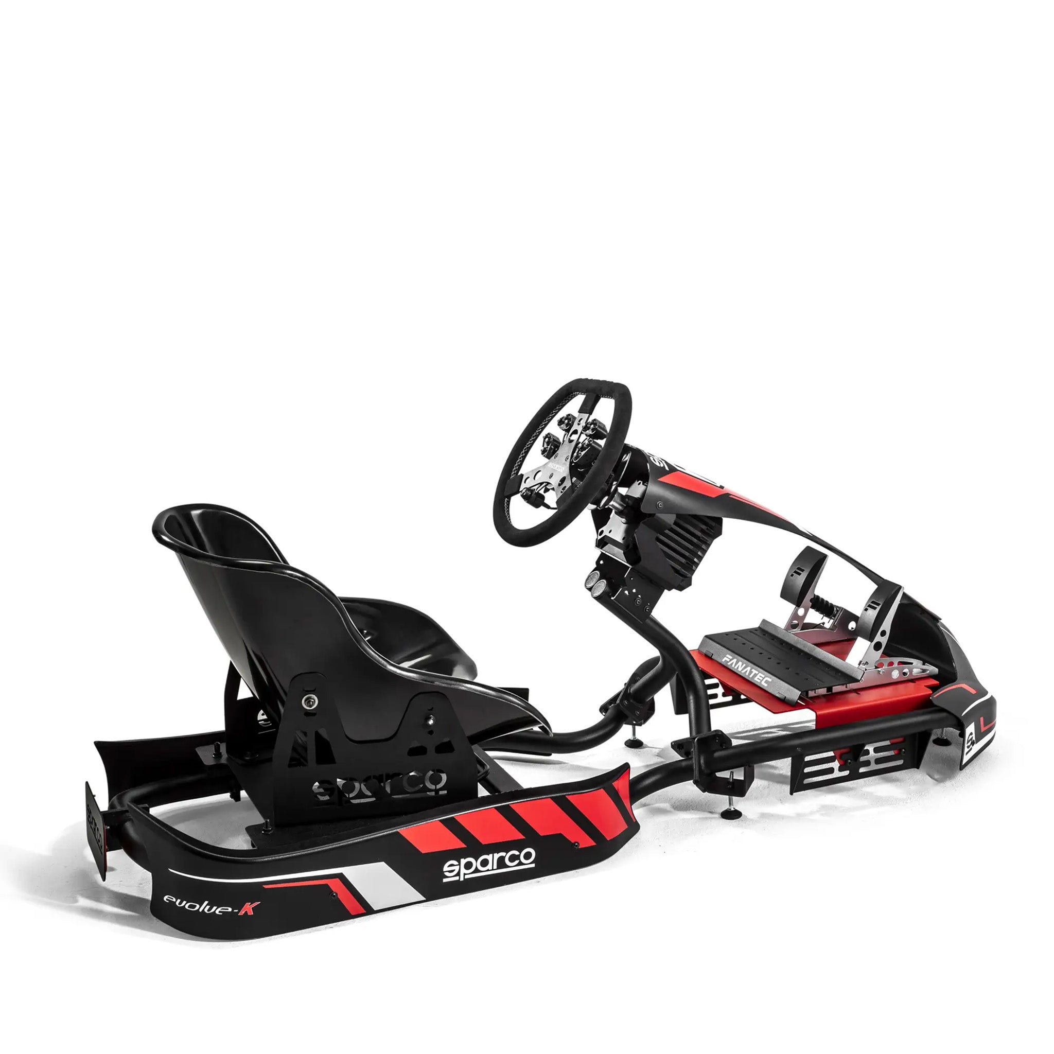 SASIU / CADRU SIMULATOR KART SPARCO EVOLVE KART RIG I (SASIU / CADRU KART PRO CU SCAUN PENTRU ADULT + FANATEC SIM KIT PRO + VOLAN KART KG 345)