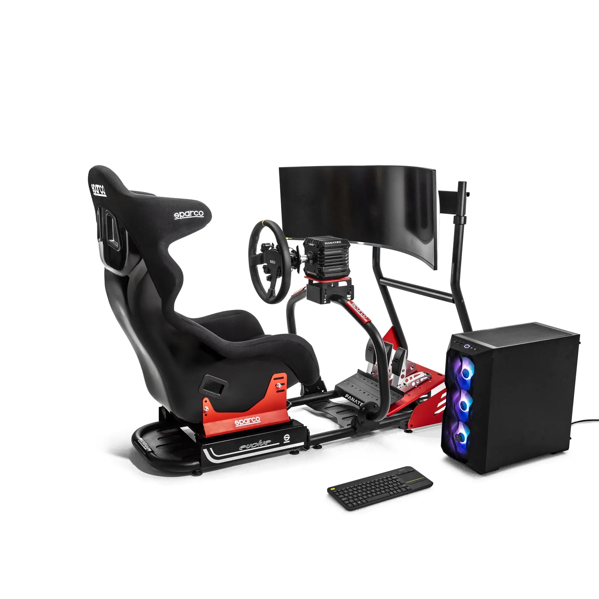 SIMULATOR SPARCO RALLY, GT EVOLVE GT-R RIG II (SASIU GT, SCAUN, FANATEC SIM KIT PRO, VOLAN, PC, TASTATURA, SUPORT MONITOR, MONITOR)