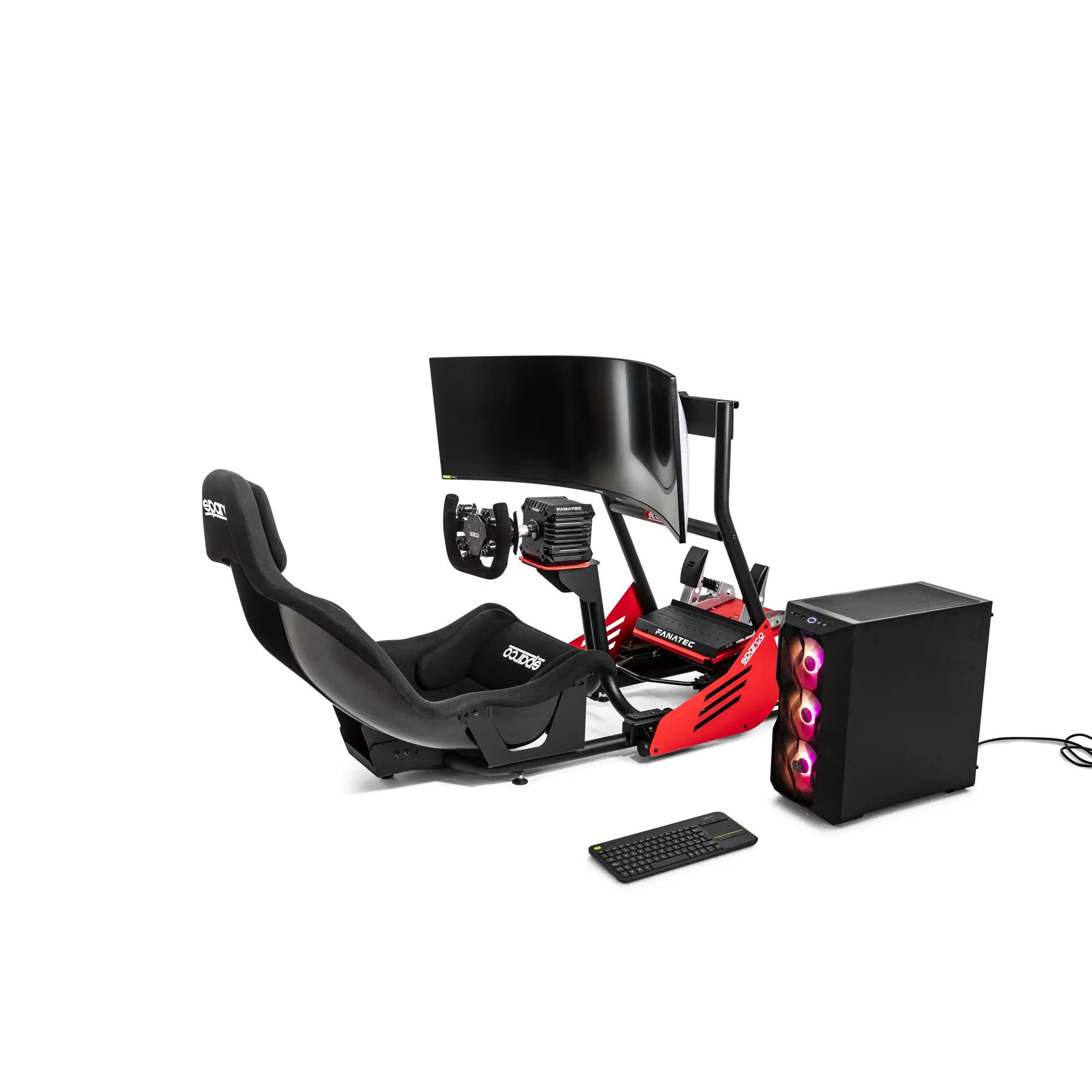 SIMULATOR SPARCO FORMULA EVOLVE GP RIG II (SASIU GP PRO, SCAUN, FANATEC SIM KIT PRO, VOLAN, PC, TASTATURA, SUPORT MONITOR, MONITOR)
