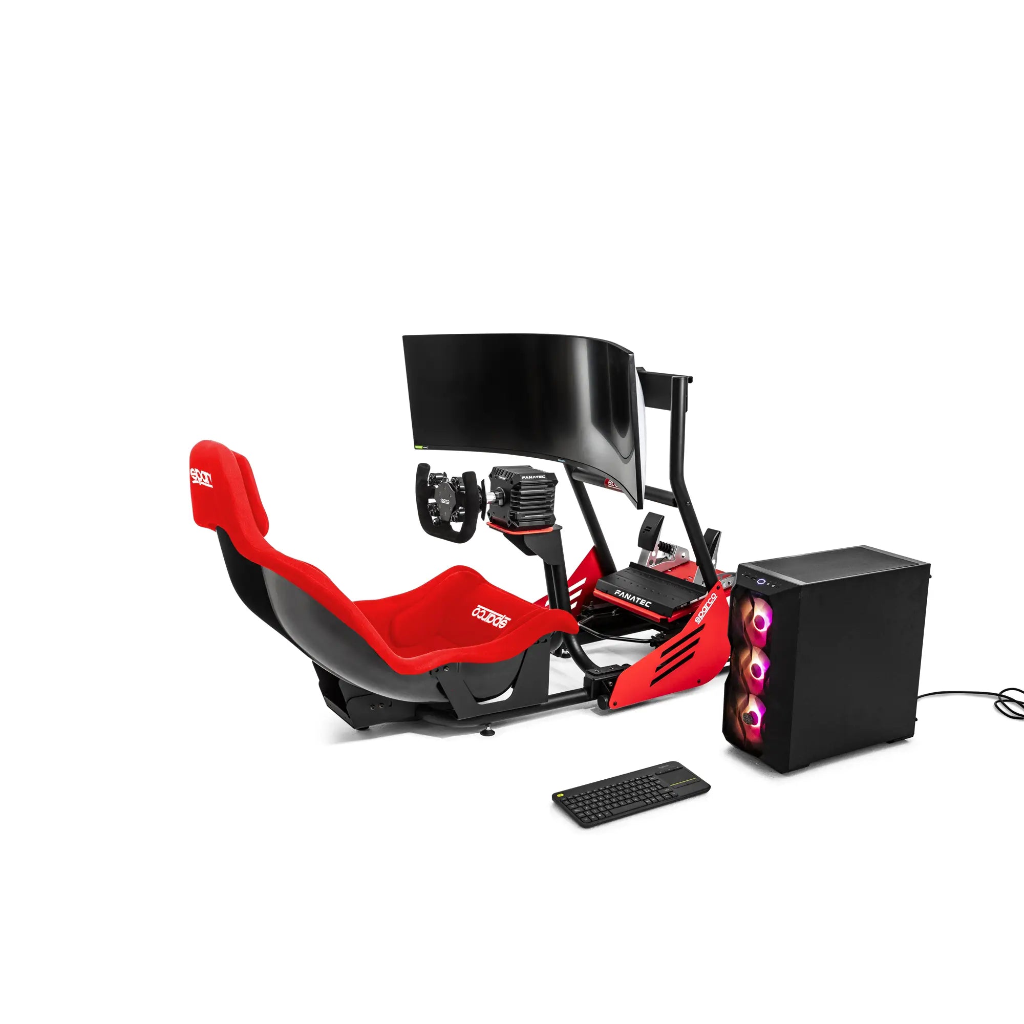 SIMULATOR SPARCO FORMULA EVOLVE GP RIG II (SASIU GP PRO, SCAUN, FANATEC SIM KIT PRO, VOLAN, PC, TASTATURA, SUPORT MONITOR, MONITOR)