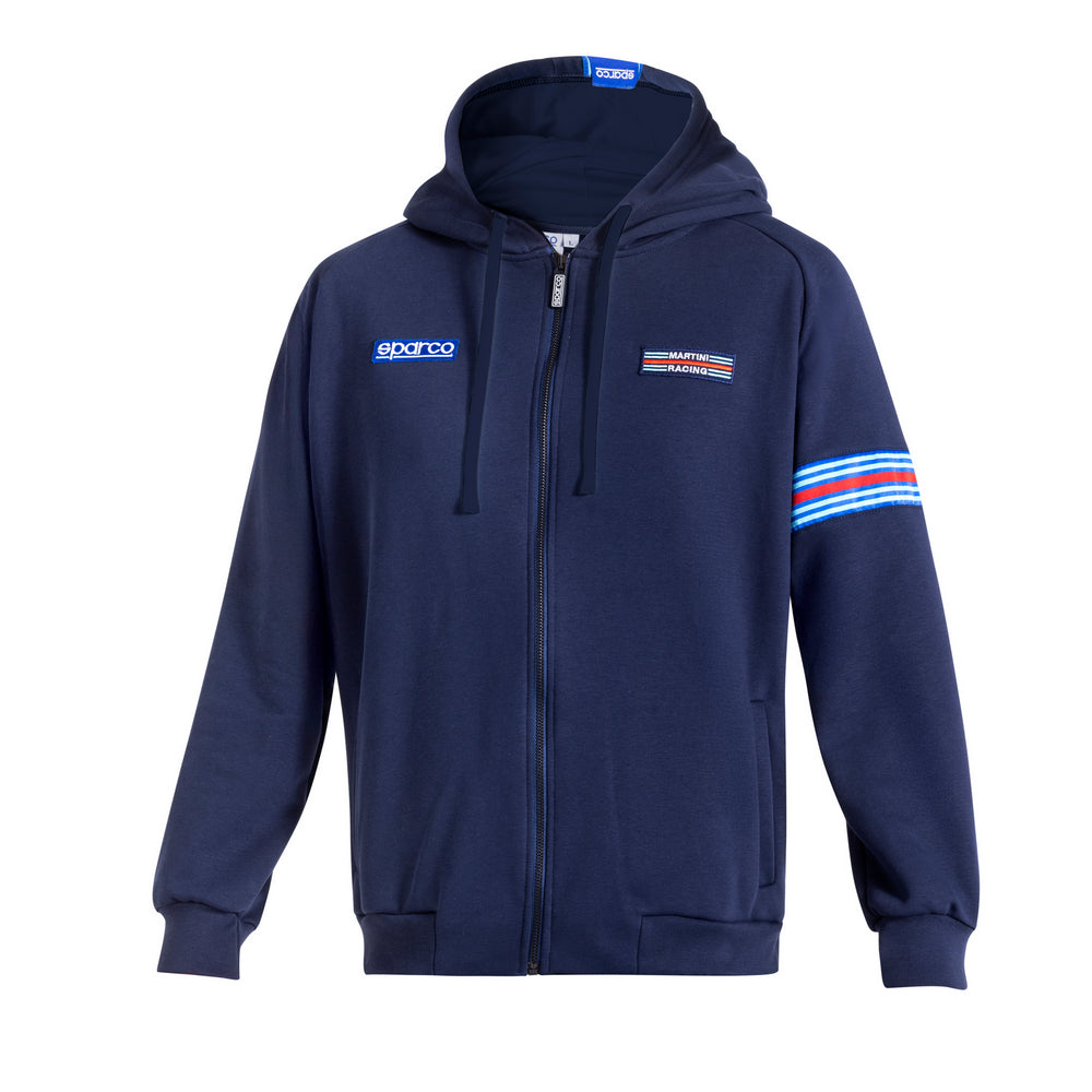 HANORAC SWEATSHIRT CU GLUGA SI FERMOAR SPARCO FULL ZIP MARTINI RACING