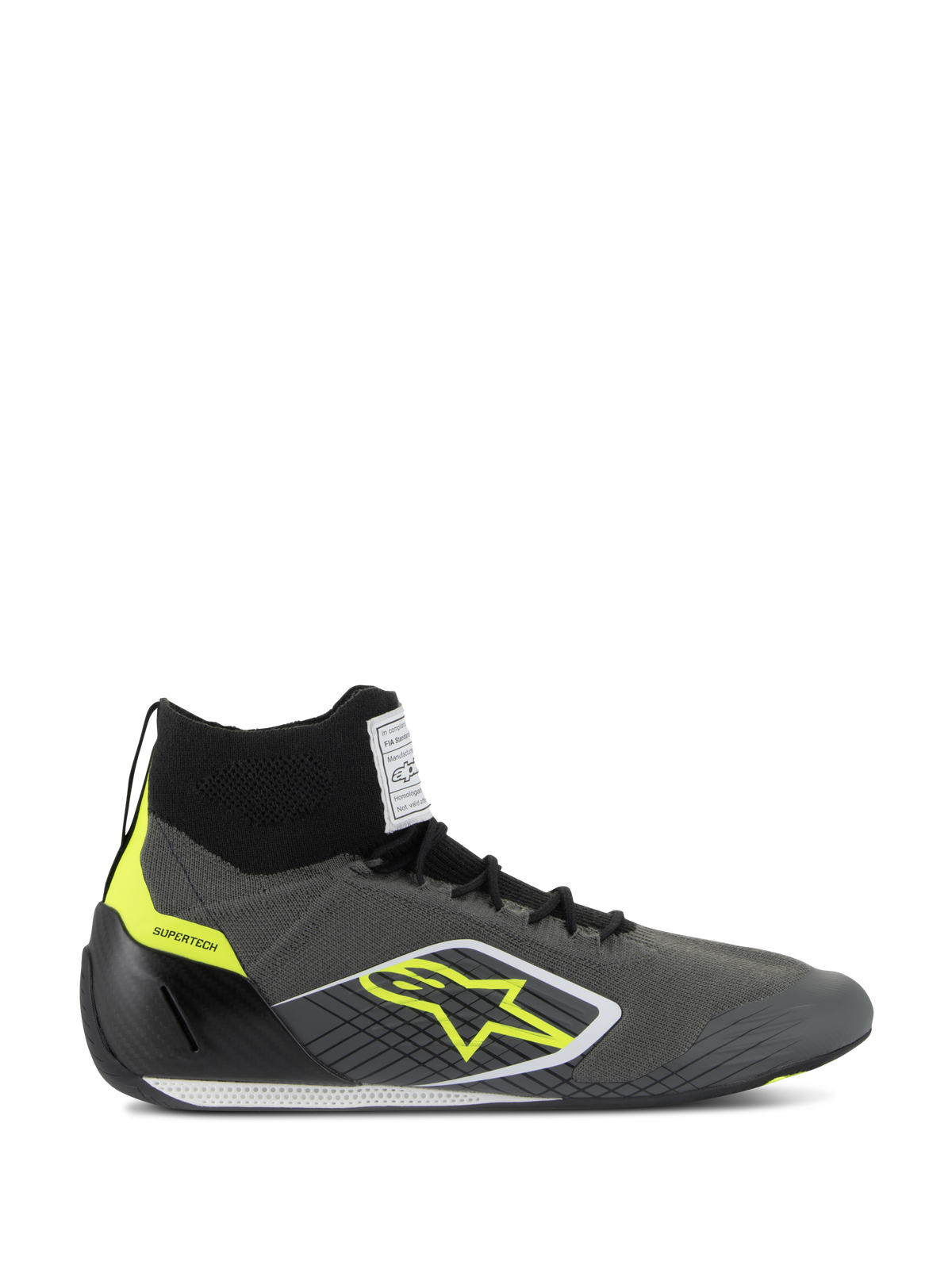 Alpinestars SUPERTECH SHOES FIA/SFI — Gri rece negru alb YELW FL (9179)