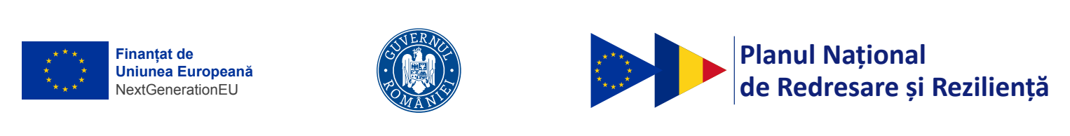 Finanțat de Uniunea Europeană NextGenerationEU · Guvernul României · PNRR